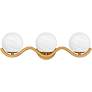 Thumbnail2 of Quoizel Spherical 22 1/2" Wide Aged Brass 3-Light Bath Light more views