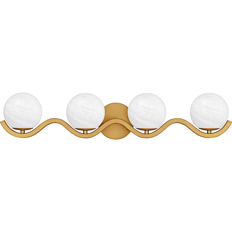 Image 2 Quoizel Spherical 30 3/4" Wide Aged Brass 4-Light Bath Light more views