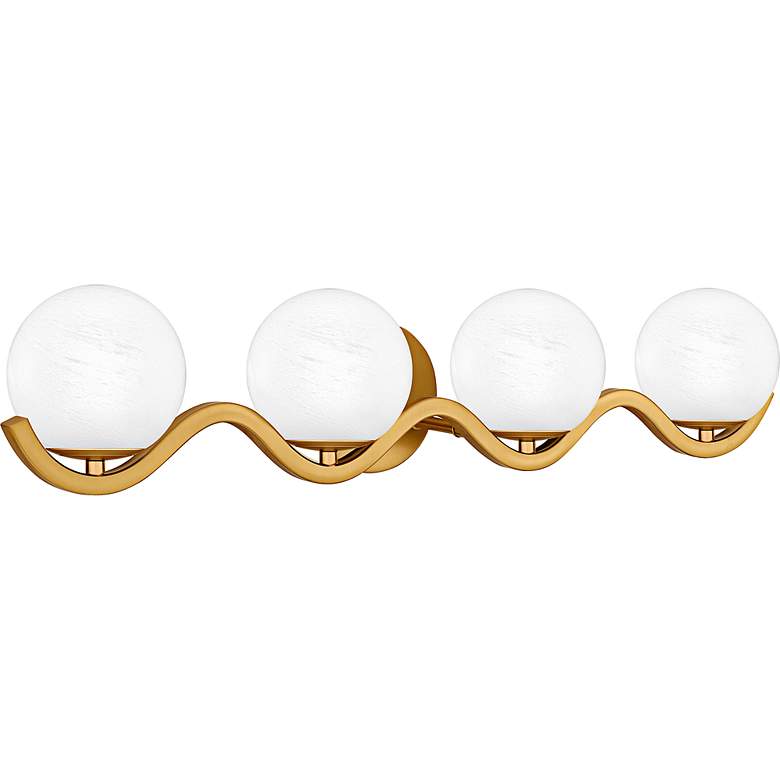Image 3 Quoizel Spherical 30 3/4" Wide Aged Brass 4-Light Bath Light more views