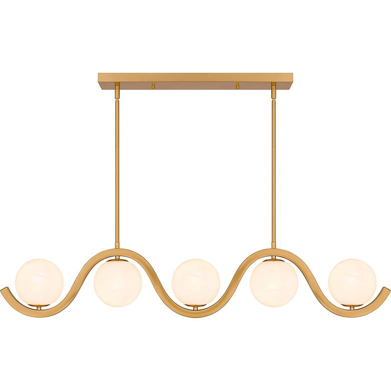 Image 4 Quoizel Spherical 49" Wide Aged Brass 5-Light Island Pendant more views