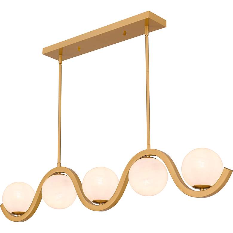 Image 5 Quoizel Spherical 49" Wide Aged Brass 5-Light Island Pendant more views
