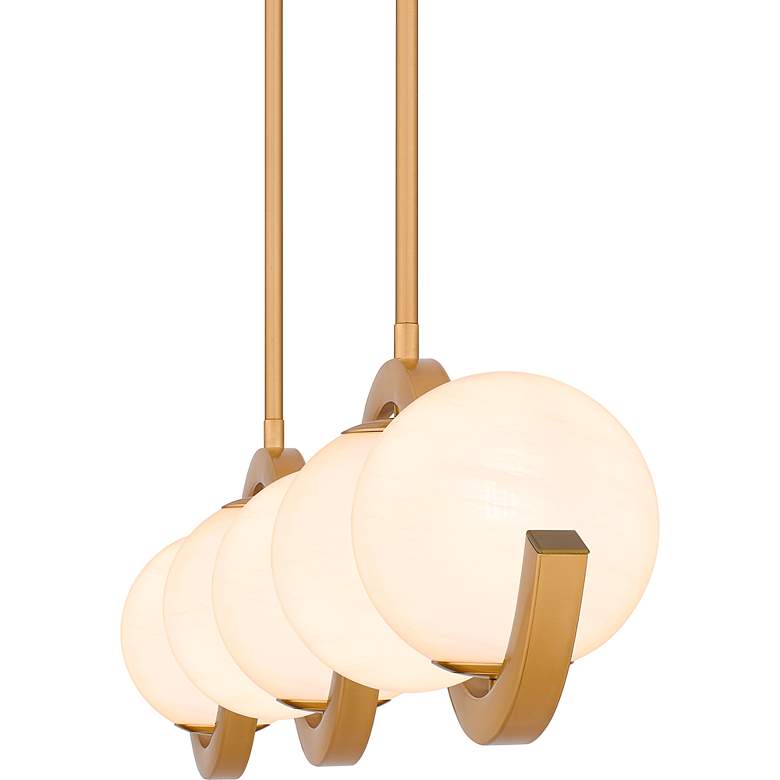 Image 6 Quoizel Spherical 49" Wide Aged Brass 5-Light Island Pendant more views
