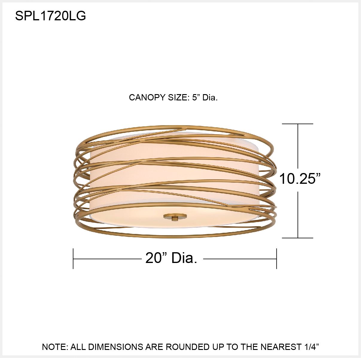 Image 4 Quoizel Spiral 20" Wide Light Gold Ceiling Light more views