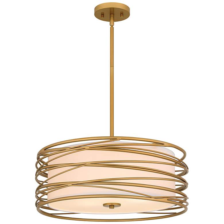 Image 2 Quoizel Spiral 20" Wide Light Gold Drum Pendant Light