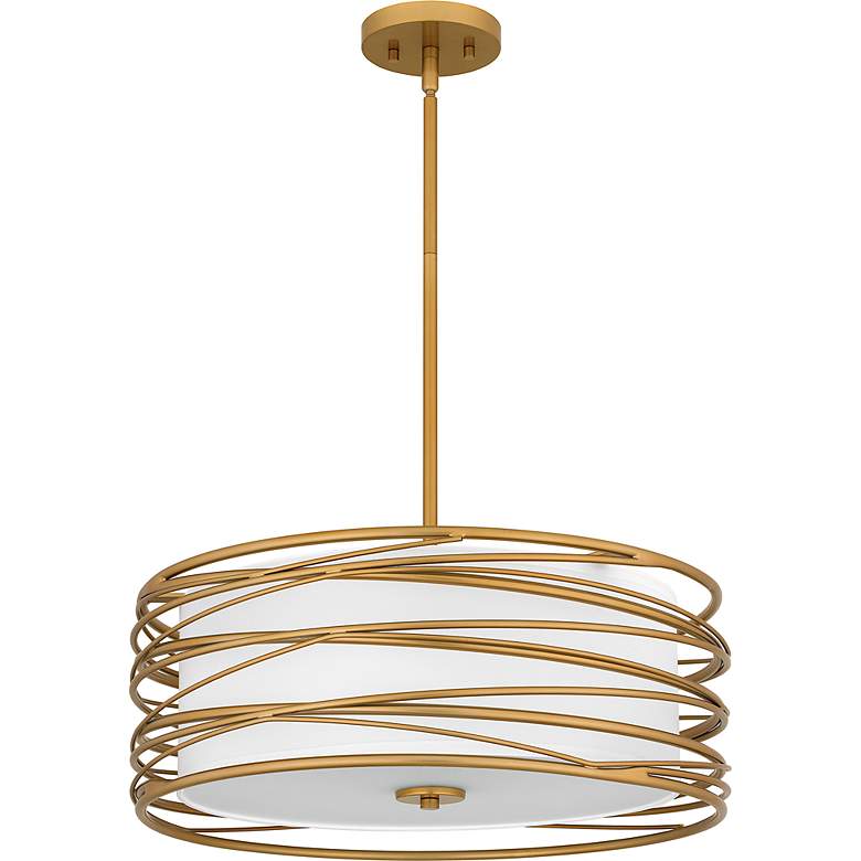 Image 3 Quoizel Spiral 20" Wide Light Gold Drum Pendant Light more views