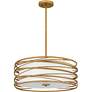 3_Quoizel Spiral 20" Wide Light Gold Drum Pendant Light more views
