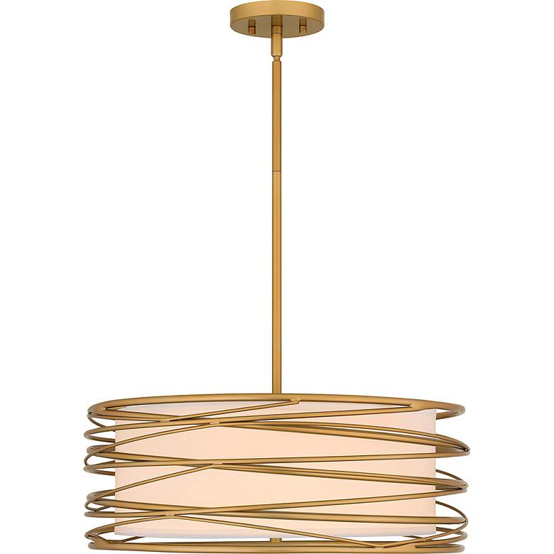 Image 4 Quoizel Spiral 20" Wide Light Gold Drum Pendant Light more views