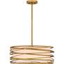 4_Quoizel Spiral 20" Wide Light Gold Drum Pendant Light more views