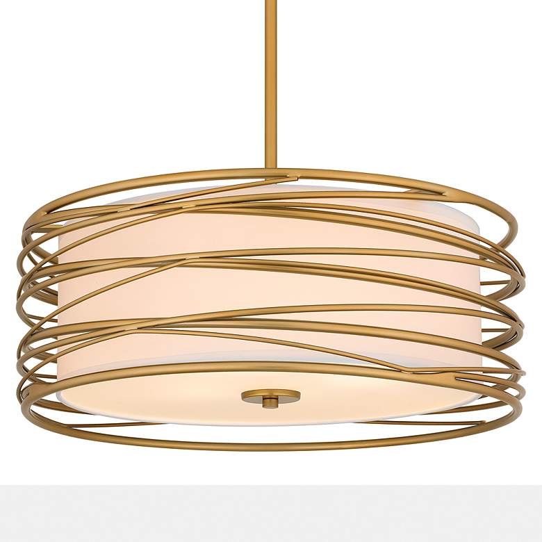 Image 6 Quoizel Spiral 20" Wide Light Gold Drum Pendant Light more views