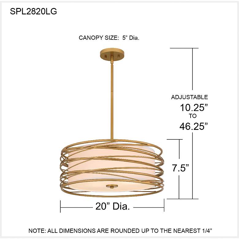 Image 7 Quoizel Spiral 20" Wide Light Gold Drum Pendant Light more views