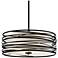 Quoizel Spiral 20" Wide Mystic Black and White Drum Pendant Light