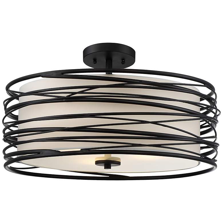 Image 3 Quoizel Spiral 20" Wide Mystic Black Ceiling Light