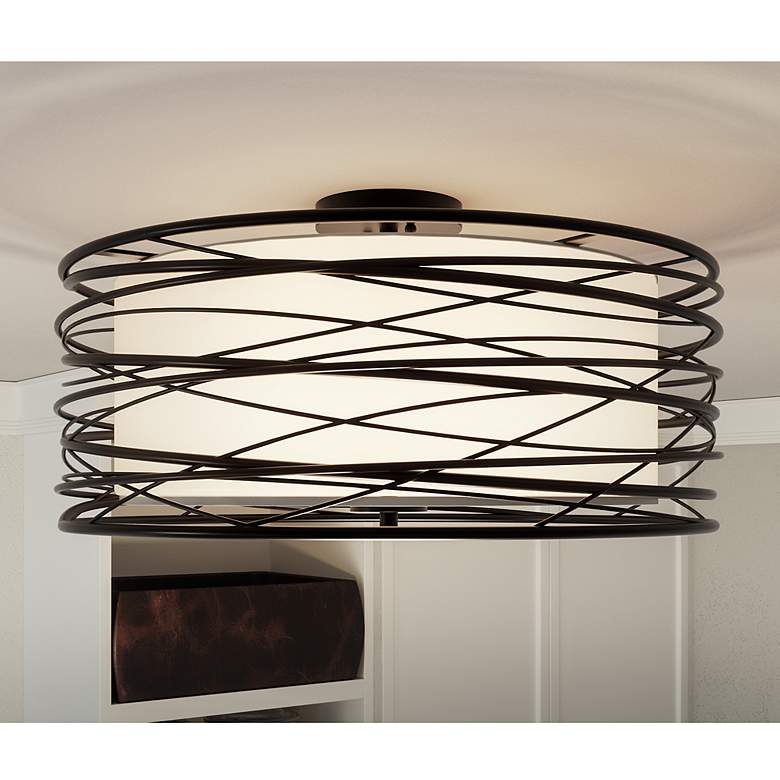 Image 2 Quoizel Spiral 20" Wide Mystic Black Ceiling Light