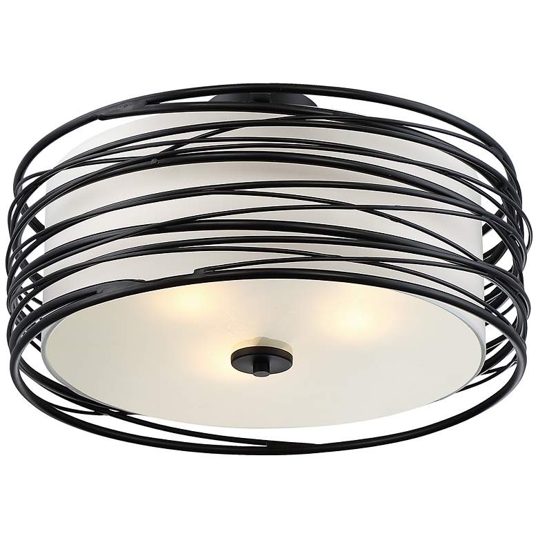 Image 4 Quoizel Spiral 20" Wide Mystic Black Ceiling Light more views