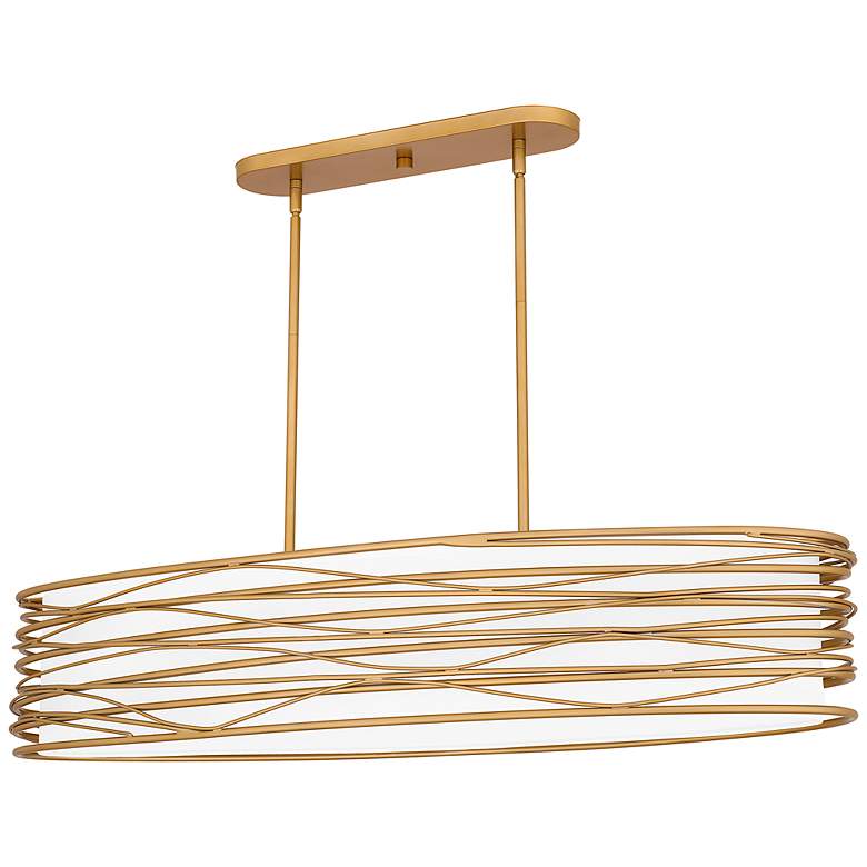 Image 2 Quoizel Spiral 42" Wide Light Gold Island Pendant Light