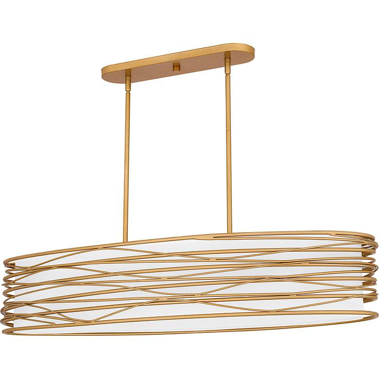 Image 3 Quoizel Spiral 42" Wide Light Gold Island Pendant Light more views