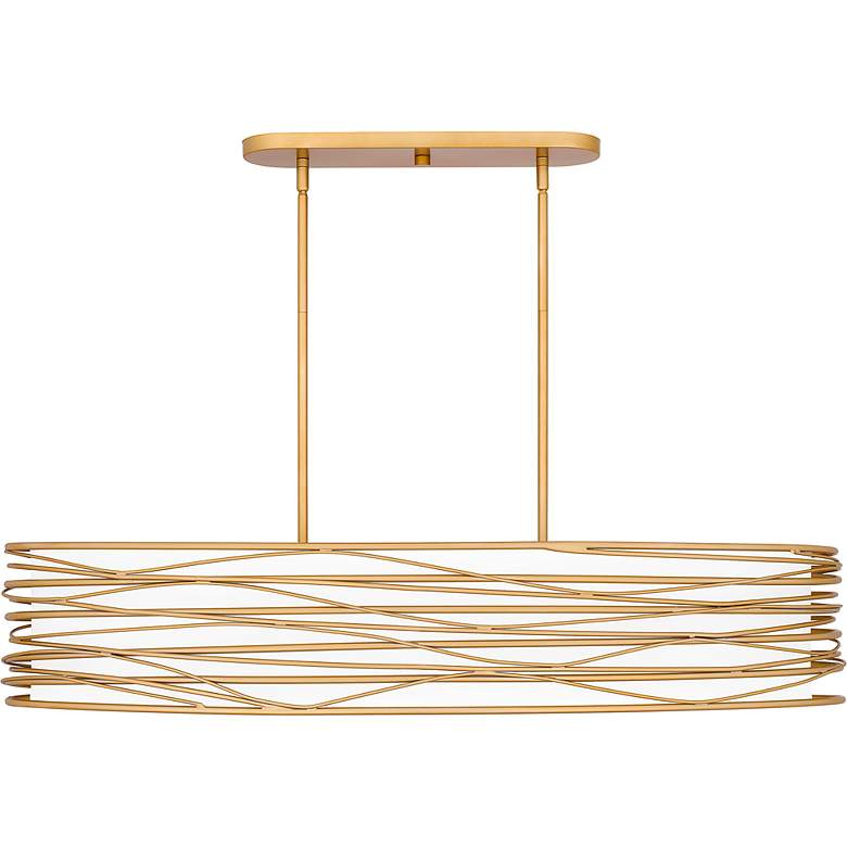 Image 4 Quoizel Spiral 42" Wide Light Gold Island Pendant Light more views