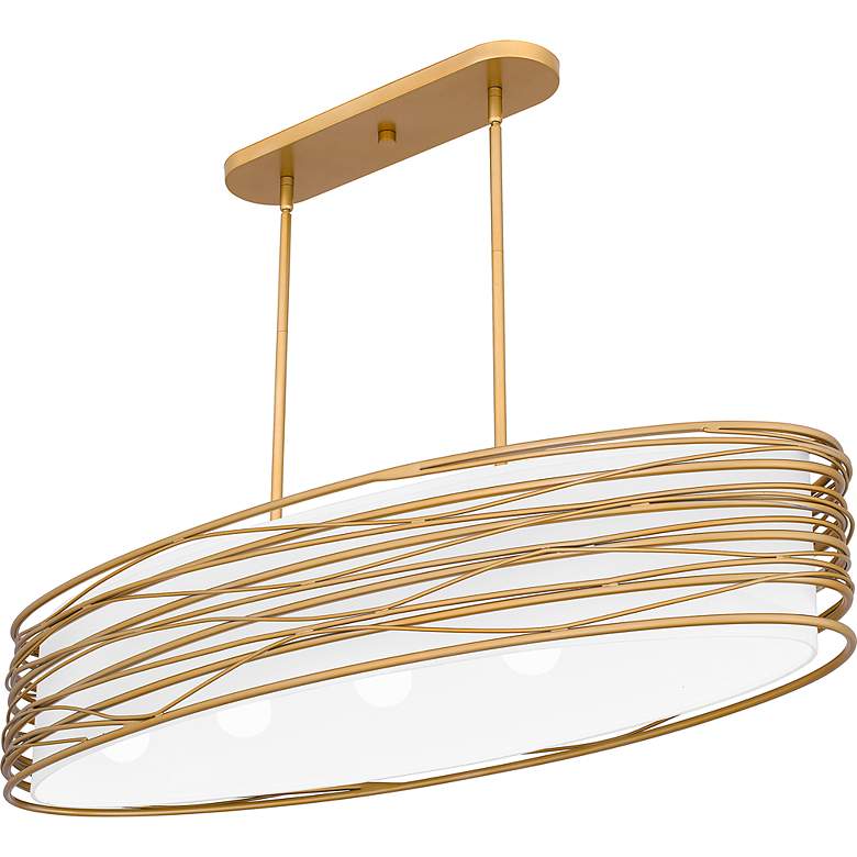 Image 5 Quoizel Spiral 42" Wide Light Gold Island Pendant Light more views