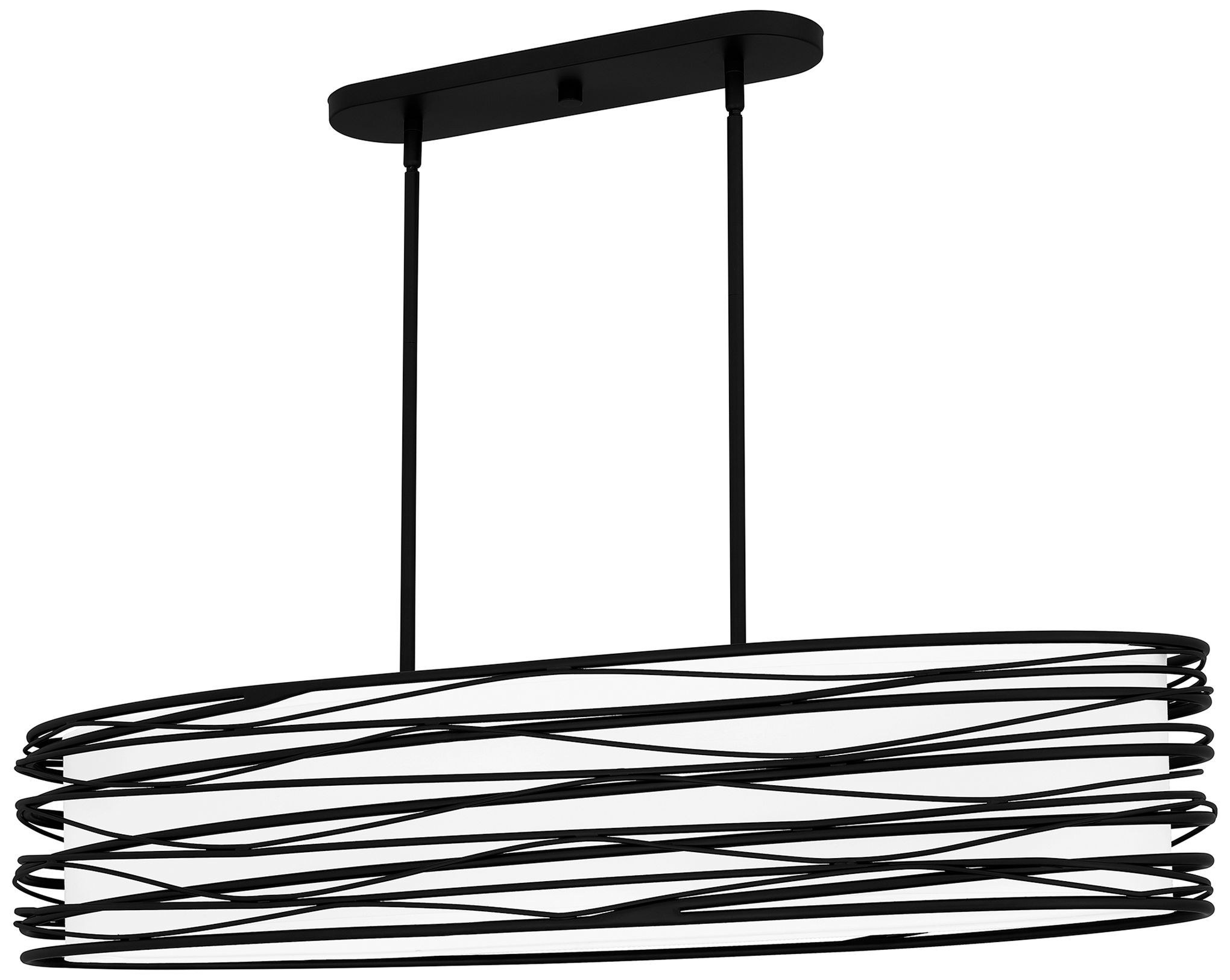 Image 2 Quoizel Spiral 42"W Mystic Black 5-Light Island Chandelier