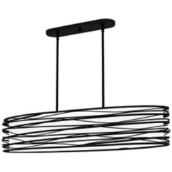 Quoizel Spiral 42"W Mystic Black 5-Light Island Chandelier