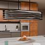 1_Quoizel Spiral 42"W Mystic Black 5-Light Island Chandelier