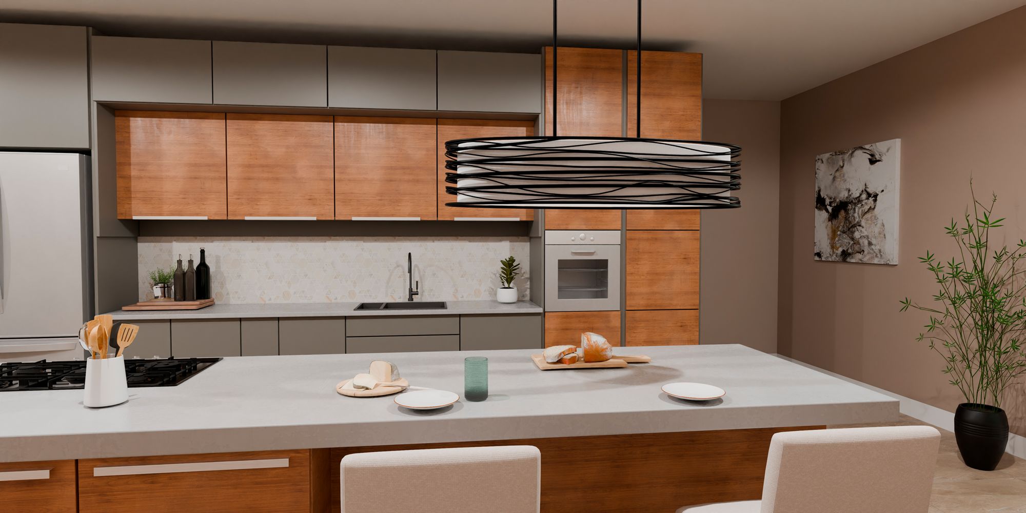 Image 6 Quoizel Spiral 42"W Mystic Black 5-Light Island Chandelier more views