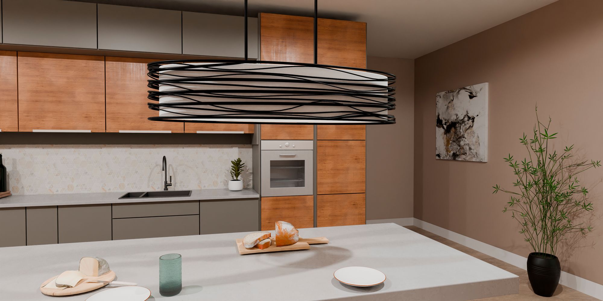 Image 7 Quoizel Spiral 42"W Mystic Black 5-Light Island Chandelier more views