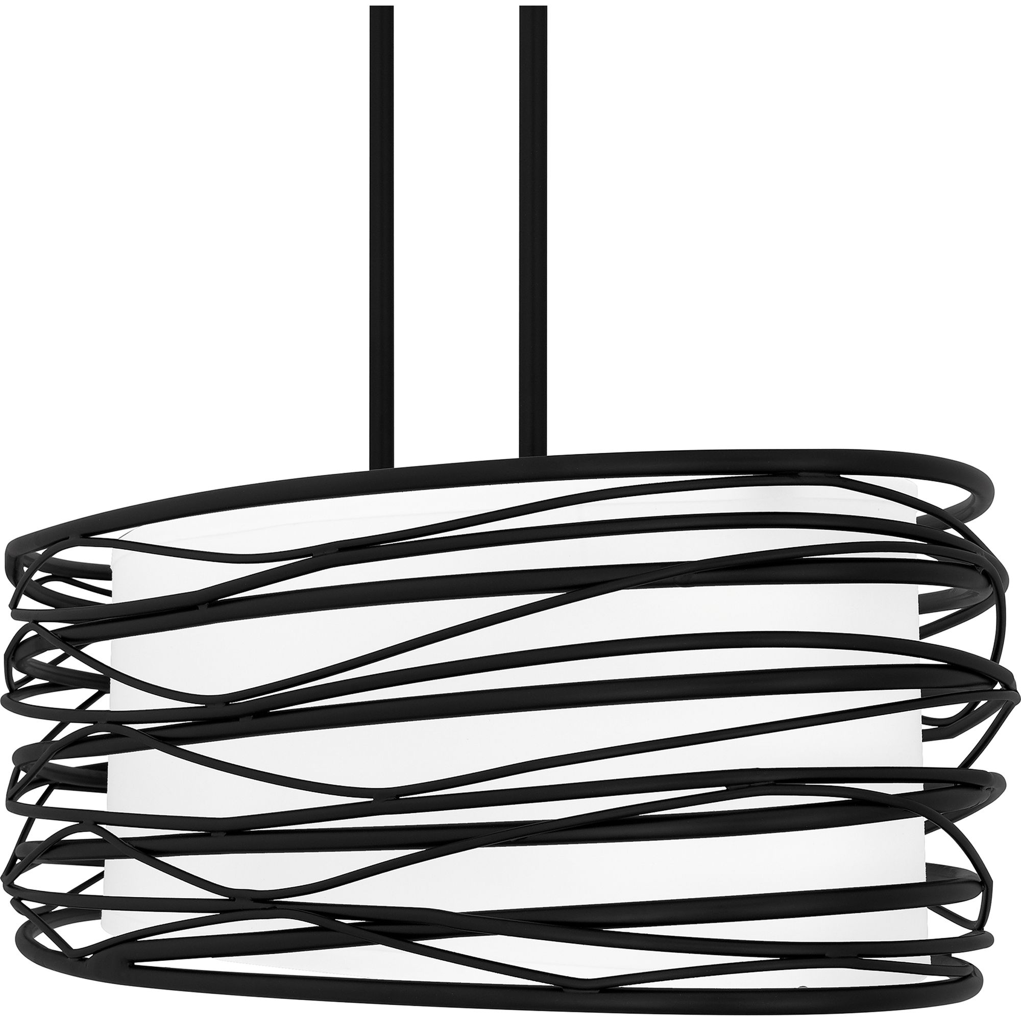 Quoizel Spiral 42"W Mystic Black 5-Light Island Chandelier