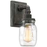 Quoizel Squire 11 1/2&quot; High Rustic Black Wall Sconce