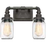 Quoizel Squire 11&quot; High Rustic Black 2-Light Wall Sconce