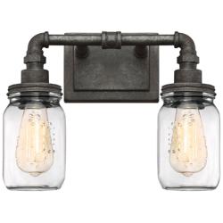 Quoizel Squire 11&quot; High Rustic Black 2-Light Wall Sconce