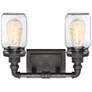 Quoizel Squire 11" High Rustic Black 2-Light Wall Sconce