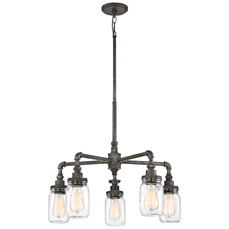 Image 3 Quoizel Squire 26" Wide Rustic Black 5-Light Chandelier more views