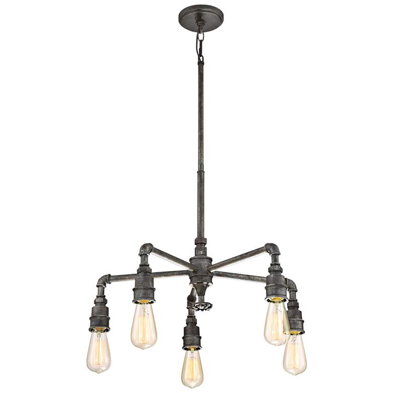 Image 5 Quoizel Squire 26" Wide Rustic Black 5-Light Chandelier more views