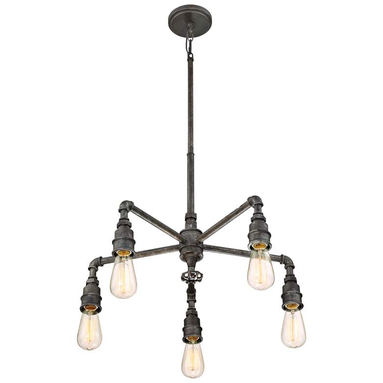 Image 7 Quoizel Squire 26" Wide Rustic Black 5-Light Chandelier more views