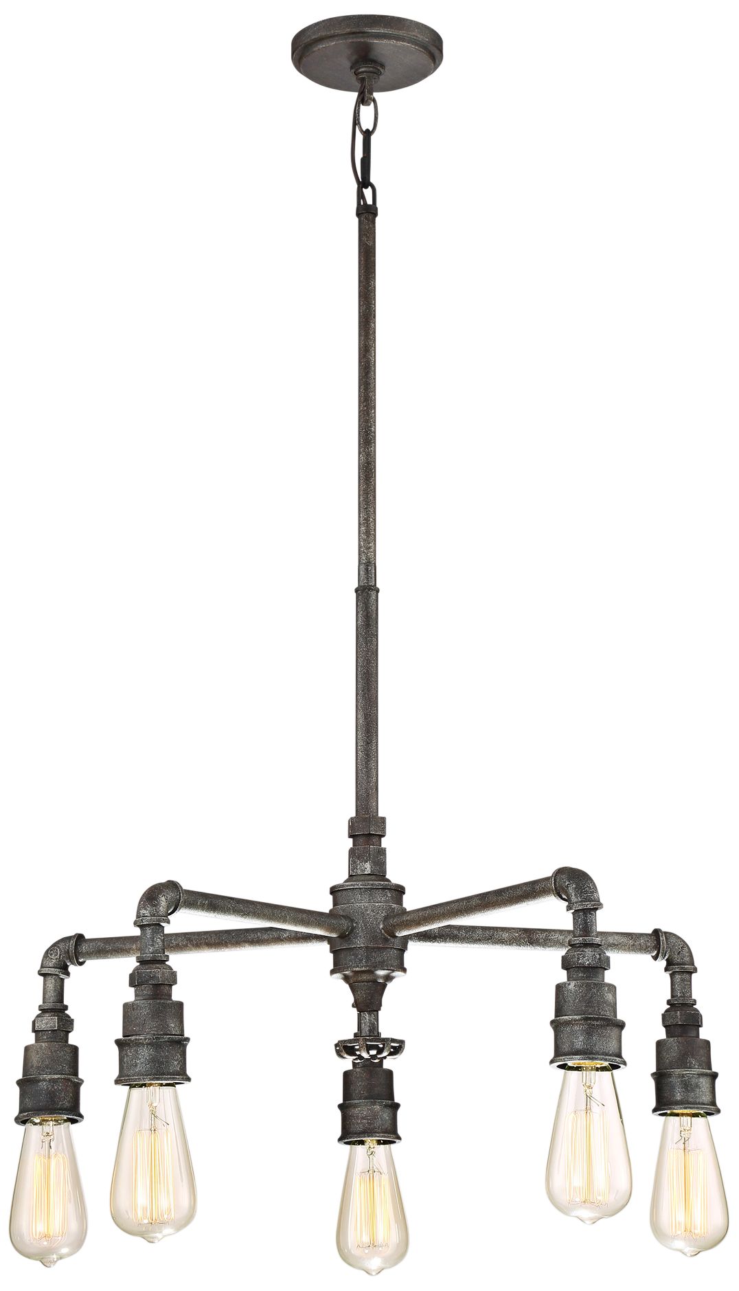 Quoizel Squire 26" Wide Rustic Black 5-Light Chandelier