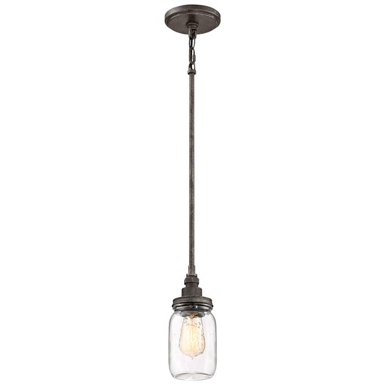 Image 3 Quoizel Squire 4 1/4" Wide Rustic Black Mini Pendant more views