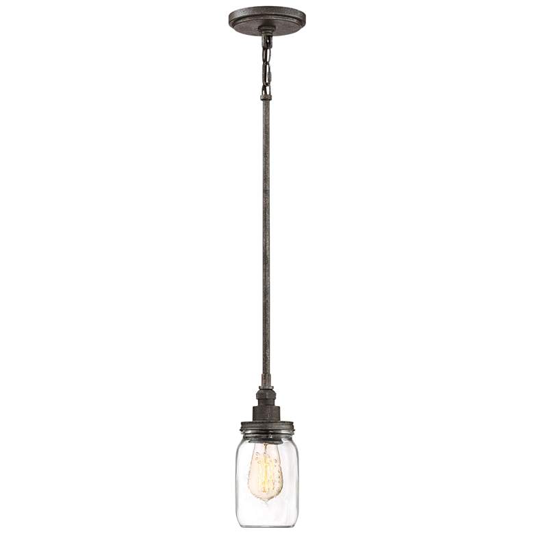 Image 5 Quoizel Squire 4 1/4" Wide Rustic Black Mini Pendant more views