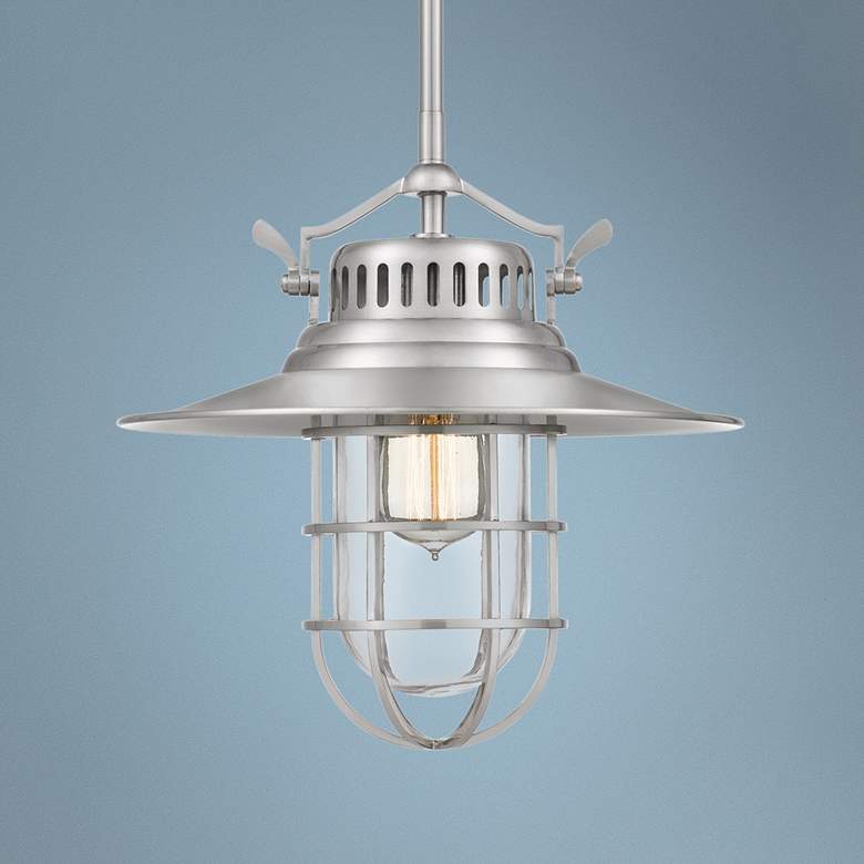 Image 1 Quoizel Starboard 12 1/2" Wide Brushed Nickel Pendant