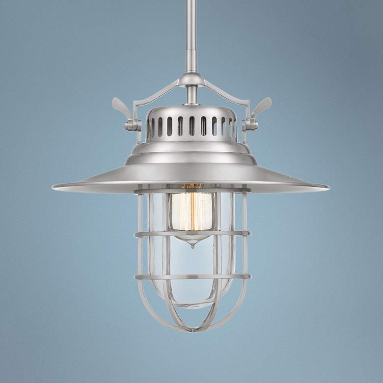 Image 1 Quoizel Starboard 12 1/2 inch Wide Brushed Nickel Pendant