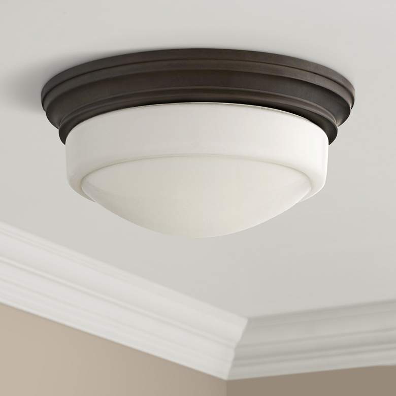 Image 1 Quoizel Stark 7 1/4" Wide Old Bronze LED Ceiling Light