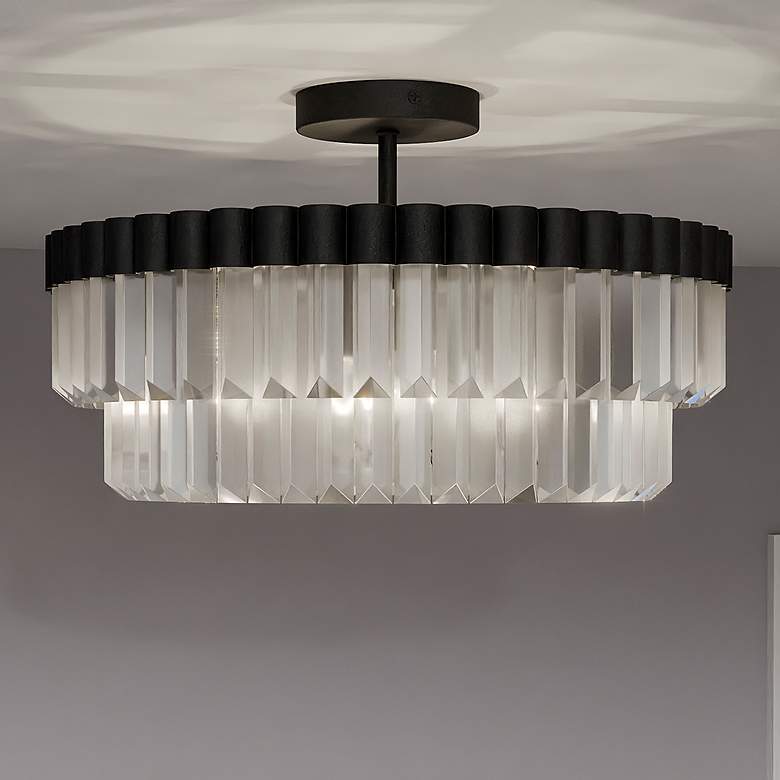 Image 1 Quoizel Starlight 18 1/2"W Matte Black 4-Light Ceiling Light