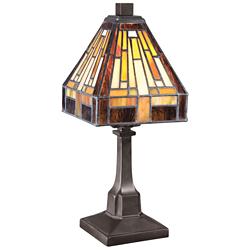 Quoizel Stephen 12" High Vintage Bronze Tiffany Style Accent Lamp