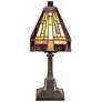 3_Quoizel Stephen 12" High Vintage Bronze Tiffany Style Accent Lamp more views