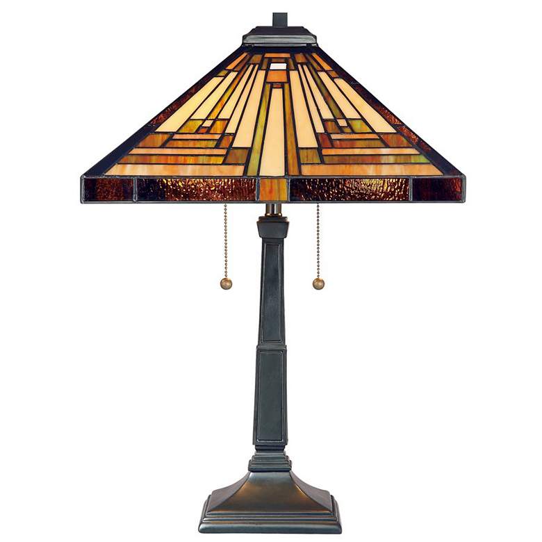 Image 1 Quoizel Stephen 23 inch Vintage Bronze Tiffany-Style Table Lamp