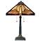 Quoizel Stephen 23" Vintage Mission Bronze Tiffany-Style Table Lamp