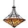 Quoizel Stephen 40" Wide Vintage Bronze Mission Glass Pendant