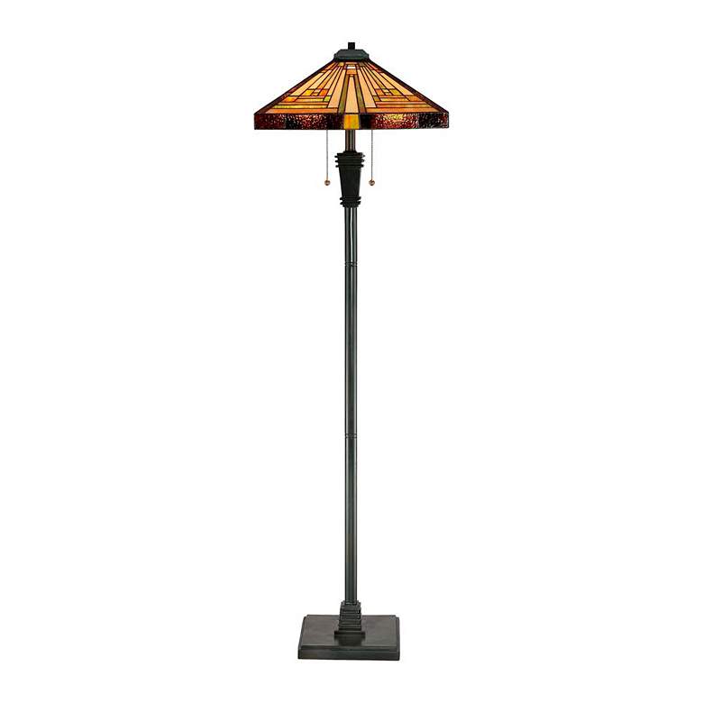 Image 3 Quoizel Stephen 59 1/2" Tiffany-Style Art Glass Floor Lamp