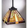 4_Quoizel Stephen 8" Vintage Bronze Tiffany Style Glass Mini Pendant more views