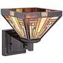 Thumbnail3 of Quoizel Stephen 9 1/2" High Vintage Bronze Tiffany-Style Wall Sconce more views
